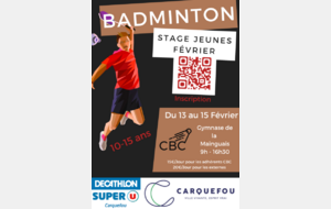 Stage badminton jeunes (10-15 ans)