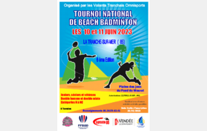 Tournoi Beach Badminton Adultes :La tranche sur Mer